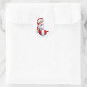 Peeking Santa – Festive Christmas Clipart for Card ラウンドシール (バッグ)