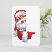 Peeking Santa – Festive Christmas Clipart for Card 招待状 (スタンド正面)