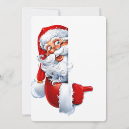 Peeking Santa – Festive Christmas Clipart for Card 招待状