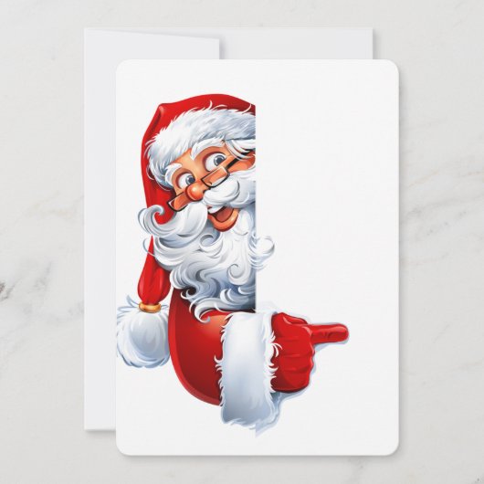 Peeking Santa – Festive Christmas Clipart for Card 招待状 (正面)