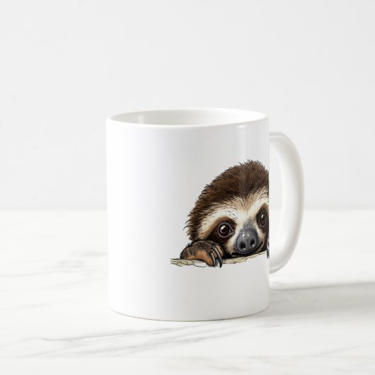 Peeking Sloth コーヒーマグカップ (正面右)