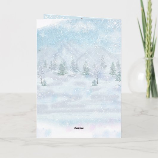 Peeking Snowman Thinking of You Winter Hugs カード (裏面)