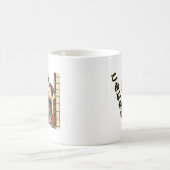 Peeking Ukiyo-e geisha - Konnichiwa! コーヒーマグカップ (中央)