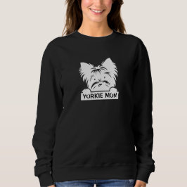 Peeking Yorkie Black Silhouette Yorkie Mom  スウェットシャツ