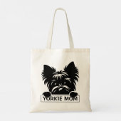 Peeking Yorkie Black Silhouette Yorkie Mom  トートバッグ (裏面)