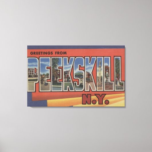 Peekskill, New York – 大きな文字のシーン キャンバスプリント (正面)