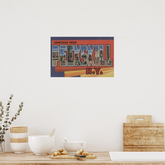 Peekskill, New York – 大きな文字のシーン ポスター (キッチン)