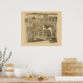 Peekskill On The Hudson, NYパノラママップ – 1890 ポスター (キッチン)