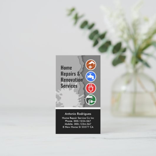 Peeling Wall Paint Handyman 名刺 (スタンド正面)