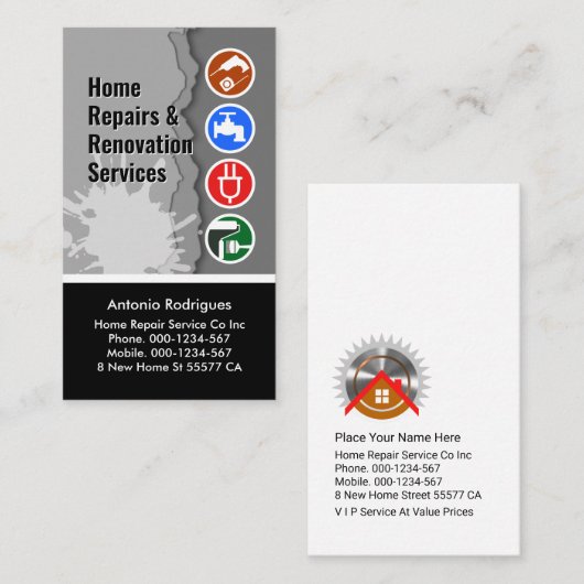 Peeling Wall Paint Handyman 名刺 (正面/裏面)