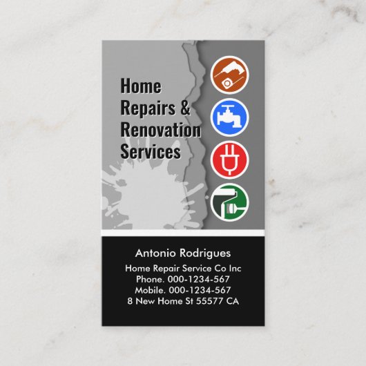 Peeling Wall Paint Handyman 名刺 (正面)