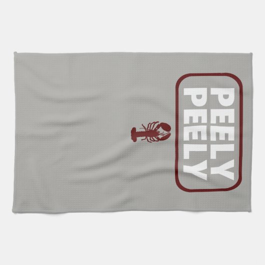 Peely PeelyのおもしろいなCrawfishの恋人の台所タオル キッチンタオル (横)