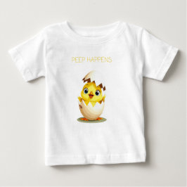 Peep Happens" Cute Chick Baby T-Shirt ベビーTシャツ