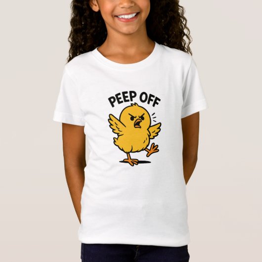 "Peep Off" – チおもしろいックTシャツ Tシャツ (正面)