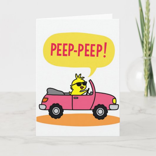 Peep Peep Fun Ride Greeting Card カード (正面)