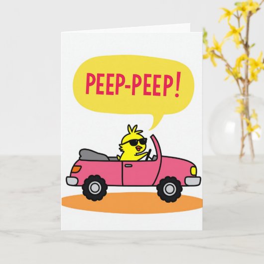 Peep Peep Fun Ride Greeting Card カード (黄色い花)