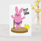 Peep Show Rabbit Funny Card カード (黄色い花)