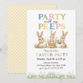 Peeps Easter Invitation Custom Kids Easter Party 招待状 (正面/裏面)