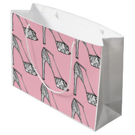 Peeptoeプラットホームポンプギフトバッグ ラージペーパーバッグ