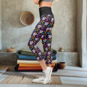 Pegasus Black Floral カプリレギンス