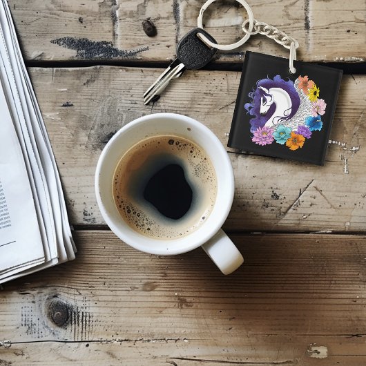 Pegasus Black Floral キーホルダー