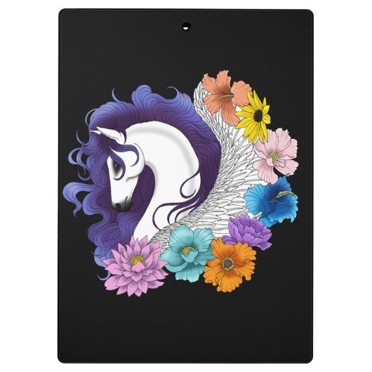 Pegasus Black Floral クリップボード (裏面)