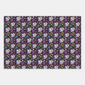 Pegasus Black Floral ラッピングペーパーシート (正面3)