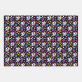 Pegasus Black Floral ラッピングペーパーシート (正面)