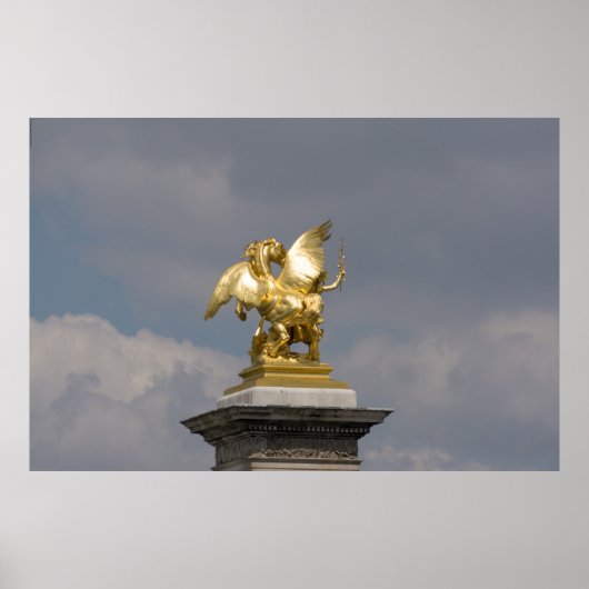 Pegasus – bronze statue Paris – Emmanuel Frémiet ポスター (正面)