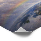 Pegasus Flying Between Earth And Moon Fantasy Art ポスター (角)