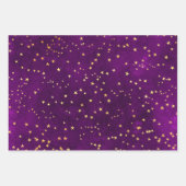 Pegasus & Gold Floral Pattern in Purple & Pink ラッピングペーパーシート (正面3)