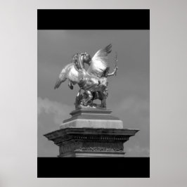Pegasus Pont Alexandre statue skulptur Paris Pont ポスター