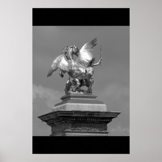 Pegasus Pont Alexandre statue skulptur Paris Pont ポスター (正面)