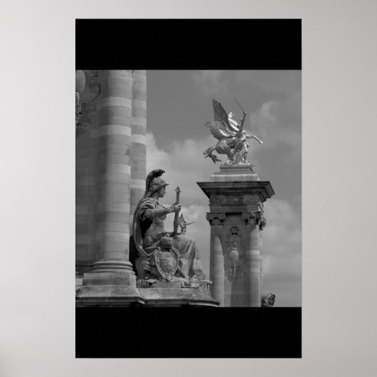 Pegasus Pont Alexandre statue skulptur Paris Pont ポスター (正面)