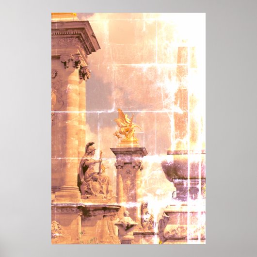 Pegasus Pont Alexandre statue skulptur Paris Pont ポスター (正面)