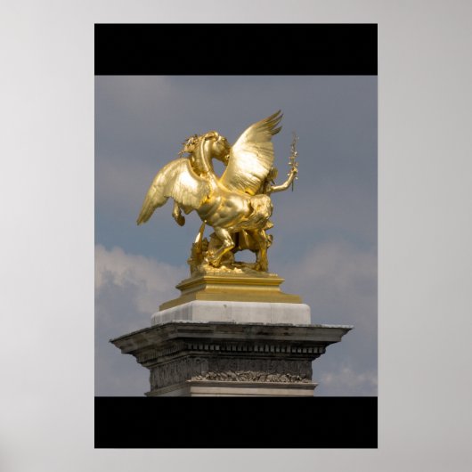 Pegasus Pont Alexandre statue skulptur Paris Pont ポスター (正面)