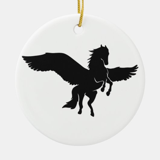Pegasus silhouette – 背景色を選択 セラミックオーナメント (正面)