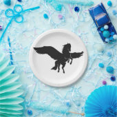 Pegasus silhouette – 背景色を選択 ペーパープレート (パーティー)