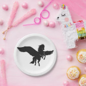 Pegasus silhouette – 背景色を選択 ペーパープレート (パーティー)