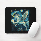 Pegasus Under Starry Night Sky Art Graphic Christm マウスパッド (マウス)