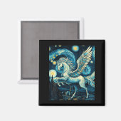 Pegasus Under Starry Night Sky Art Graphic Christm マグネット (正面/裏面)