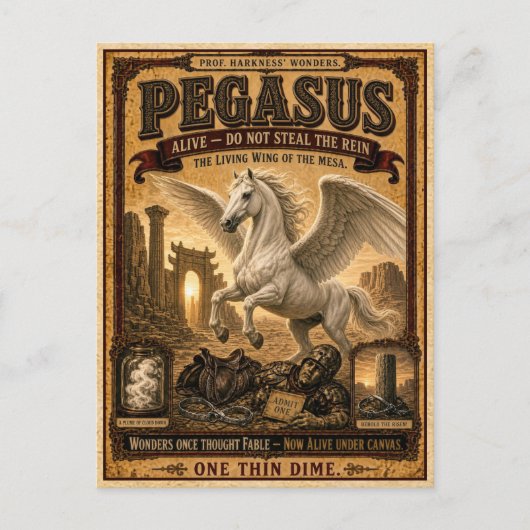 Pegasus, Vintage Circus Monster ポストカード (正面)