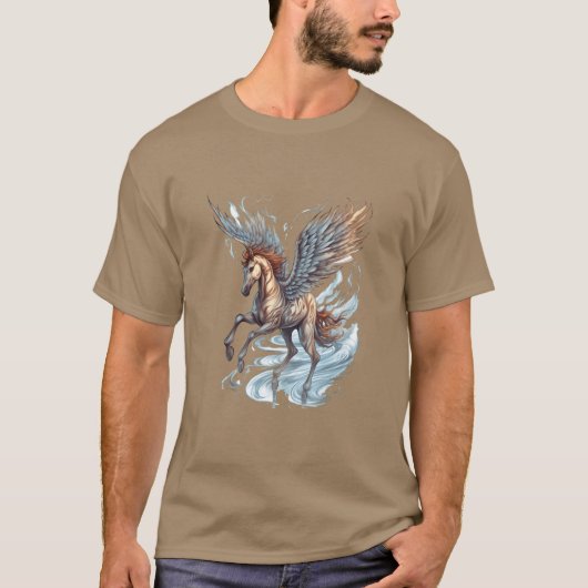 Pegasus Winged Horse Horses Mythology Fantasy Art  Tシャツ (正面)