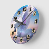 Pegasus with Rainbow ラウンド壁時計 (傾斜)