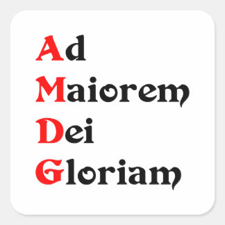 Pegatina AMDG, Ad Maiorem Dei Gloriam スクエアシール
