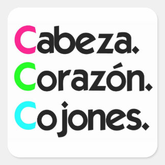 Pegatina "Cabeza Corazón Cojones" スクエアシール