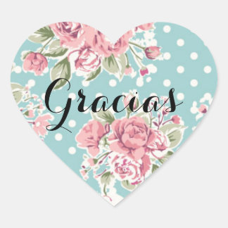 pegatina corazón floral ハートシール