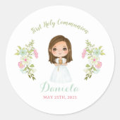Pegatina DANIELA Primera comunión ラウンドシール (正面)