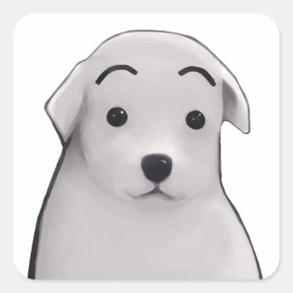 Pegatina de perrito sorprendido  スクエアシール