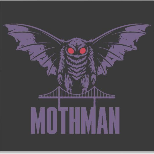 Pegatina de vinilo con forma personalizada mothman シール (正面)